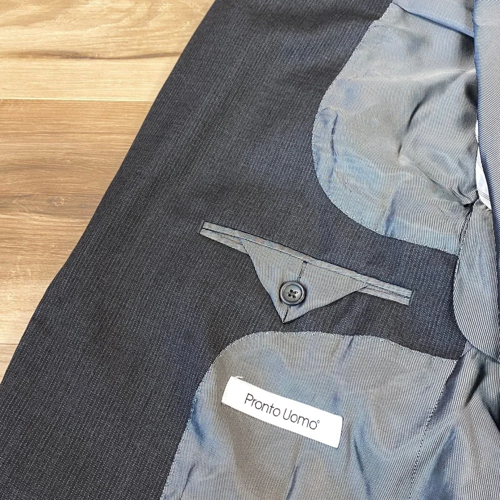 Andrew Fezza Blazer Mens 40S Black Super 100s Wool 3 Button Sport Coat 40SH - Picture 11 of 11